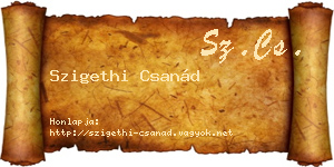 Szigethi Csanád névjegykártya